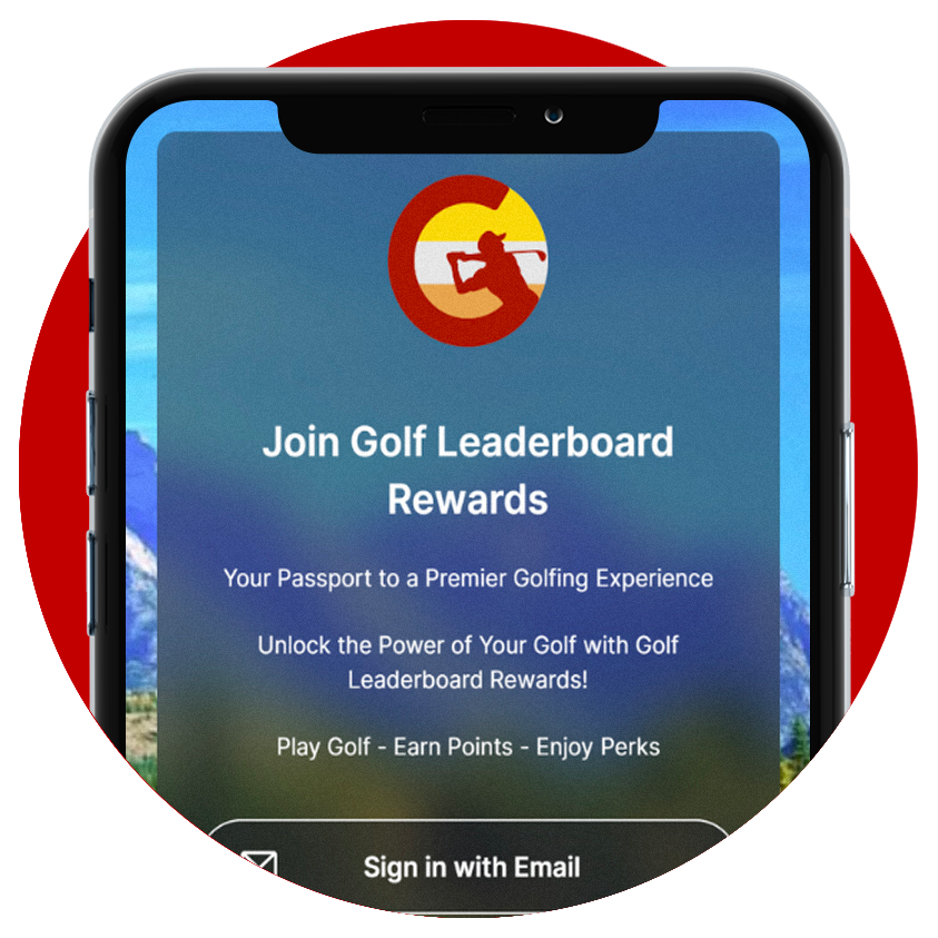 User viewing the Golf Leaderboard app on a smartphone